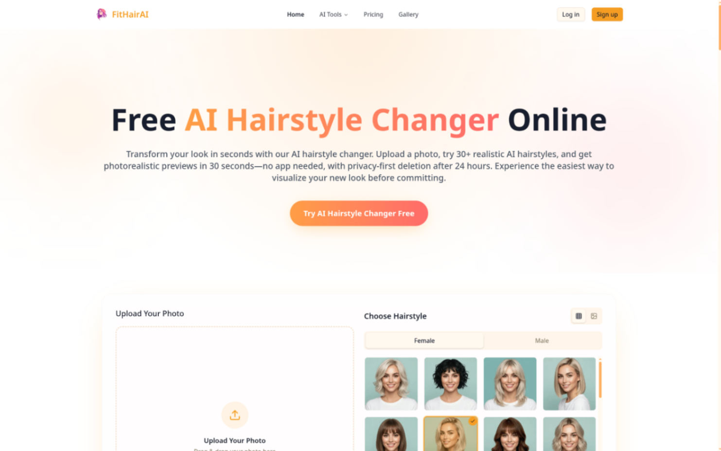 FitHairAI screenshot and logo