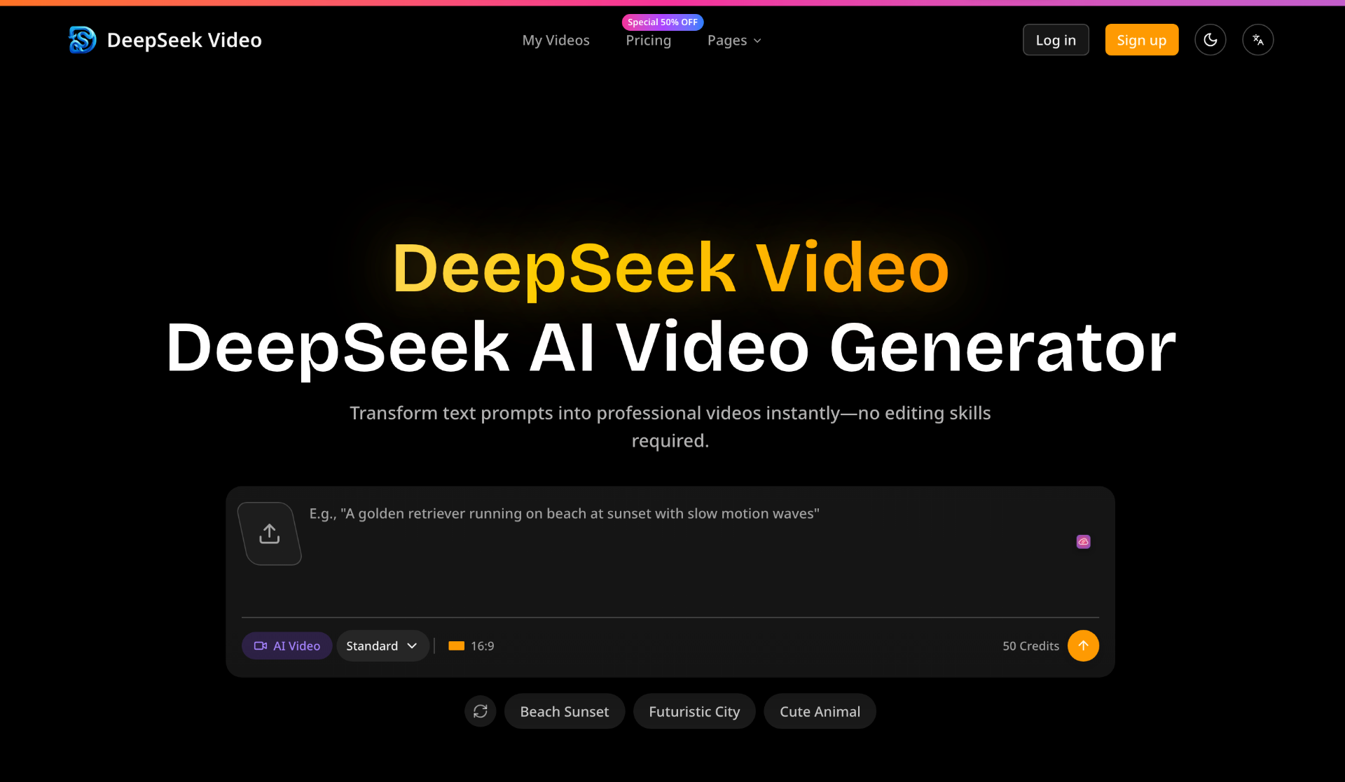Deepseek Video screenshot and logo