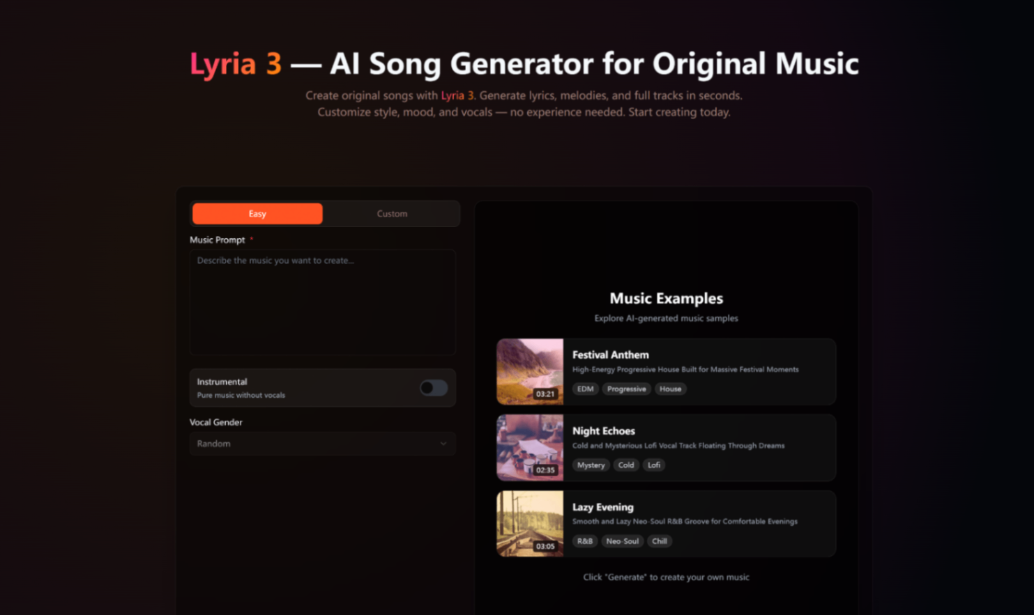 Lyria 3 screenshot and logo