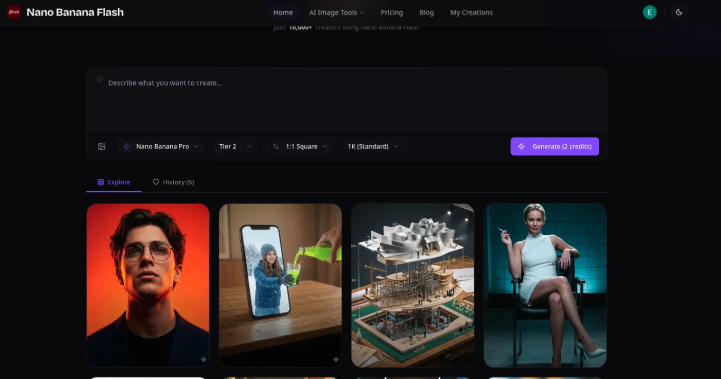 Nano Banana Flash screenshot and logo
