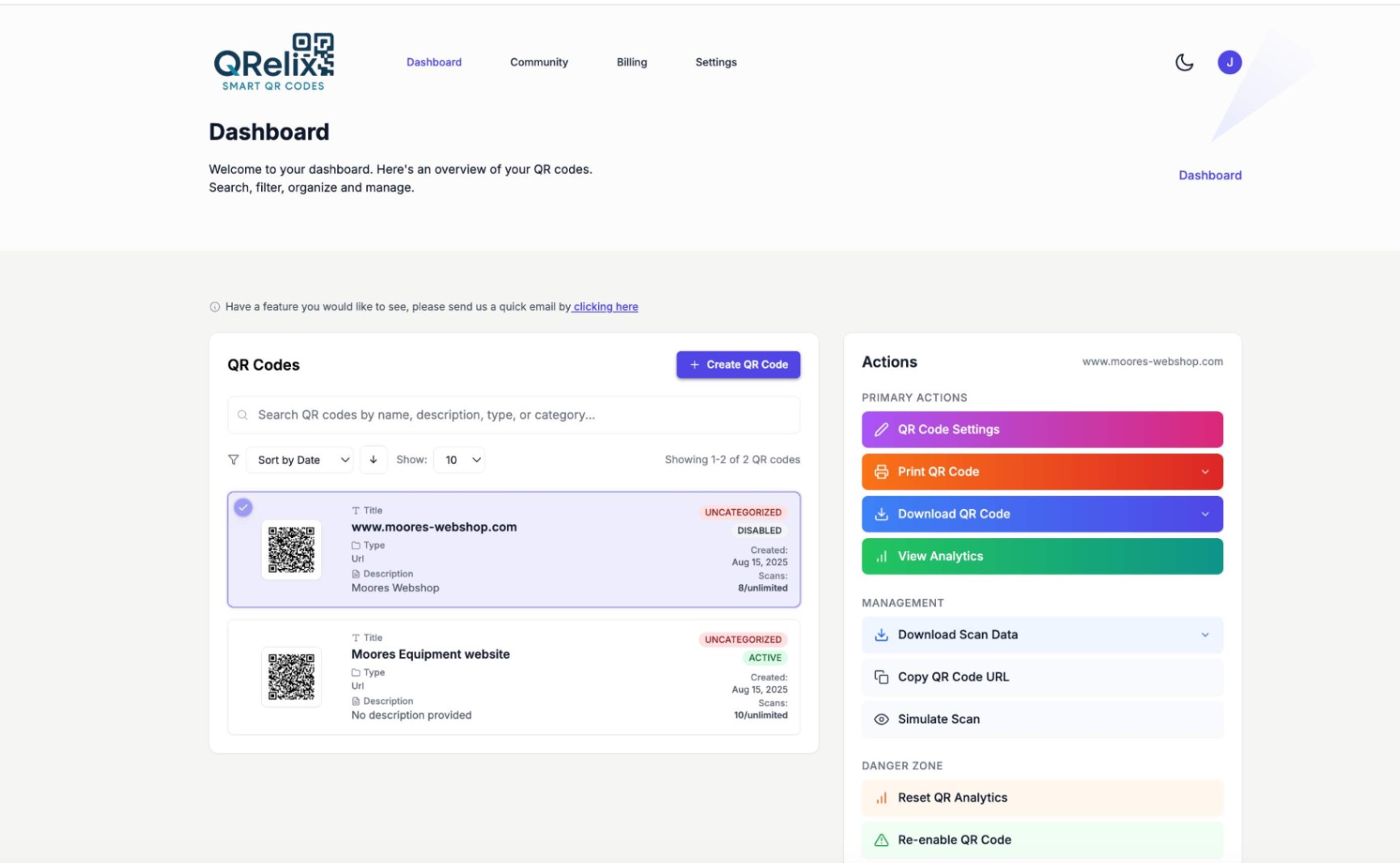 QRelix screenshot and logo