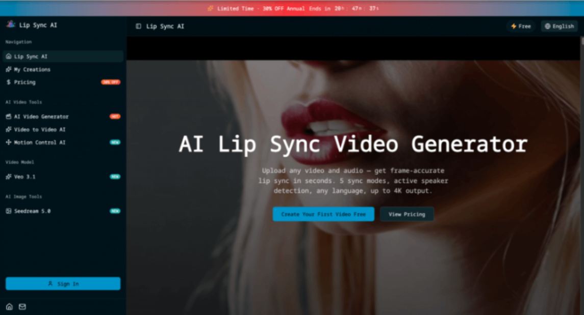 Lip Sync AI screenshot and logo