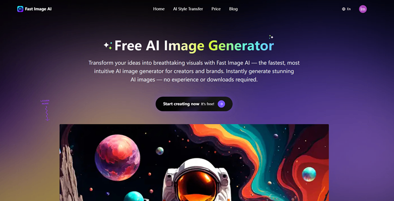 Fast Image AI Cartoon Generator screenshot and logo