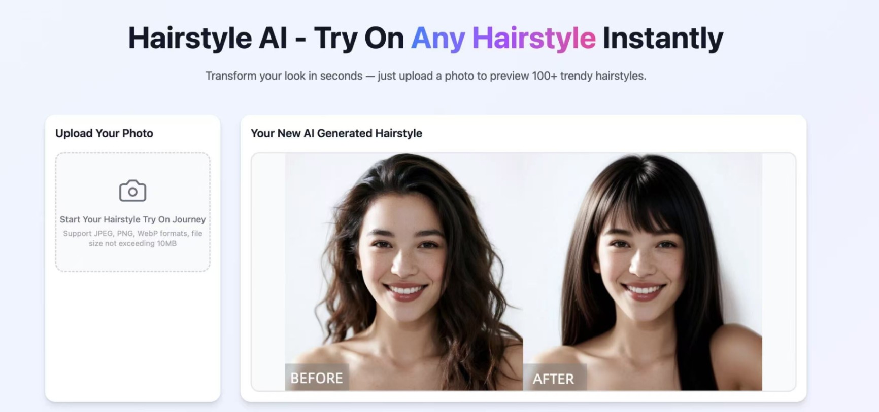 Hairstyle AI screenshot and logo