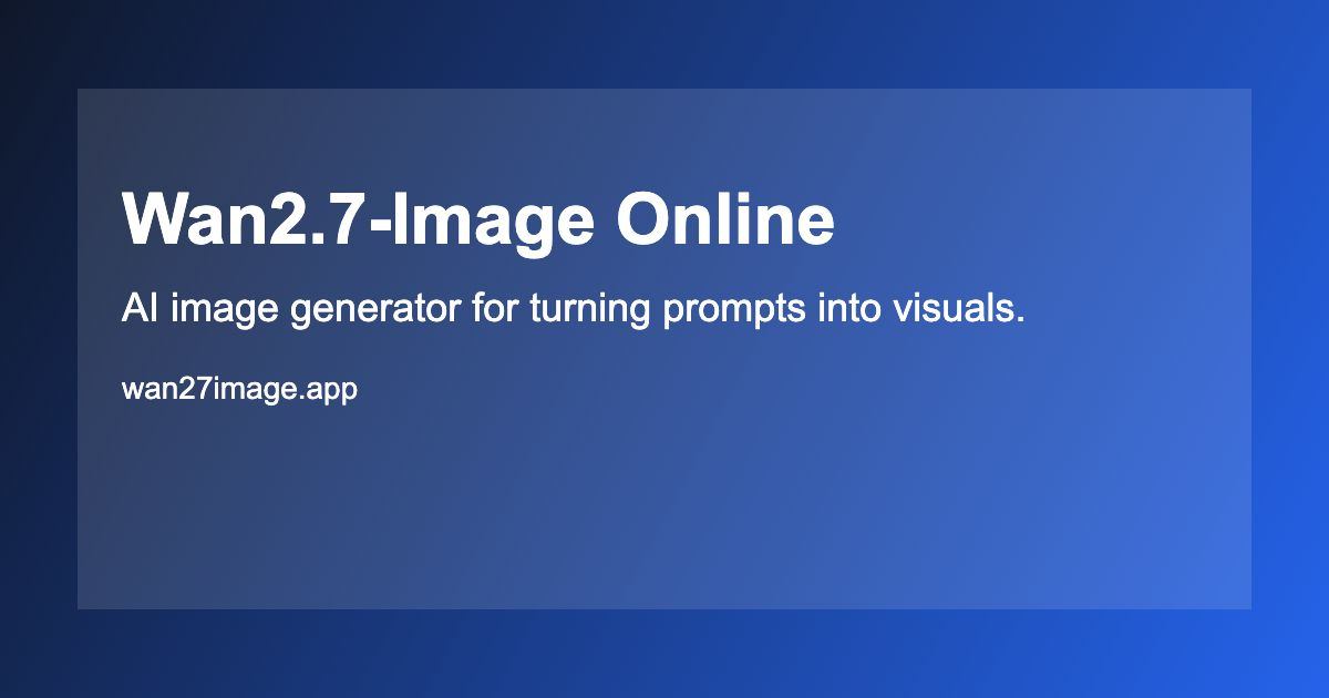 Wan2.7-Image Online screenshot and logo