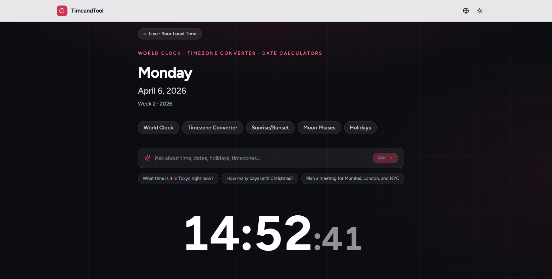 TimeandTool screenshot and logo