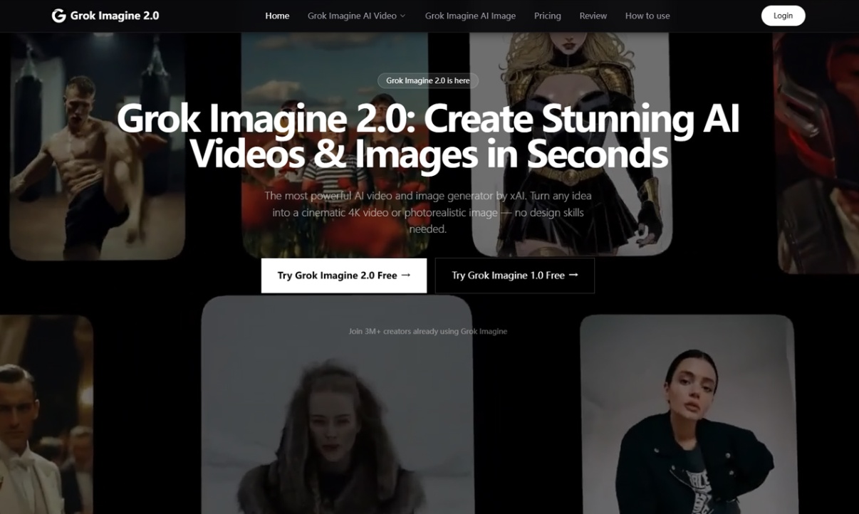 Grok Imagine 2.0 screenshot and logo