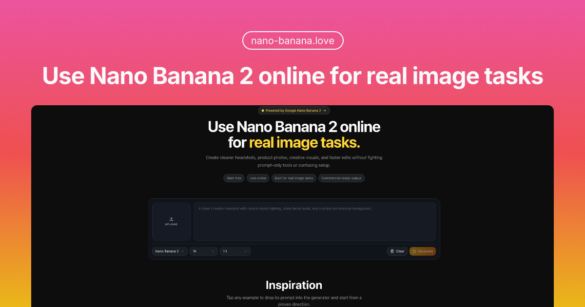 Nano Banana screenshot and logo