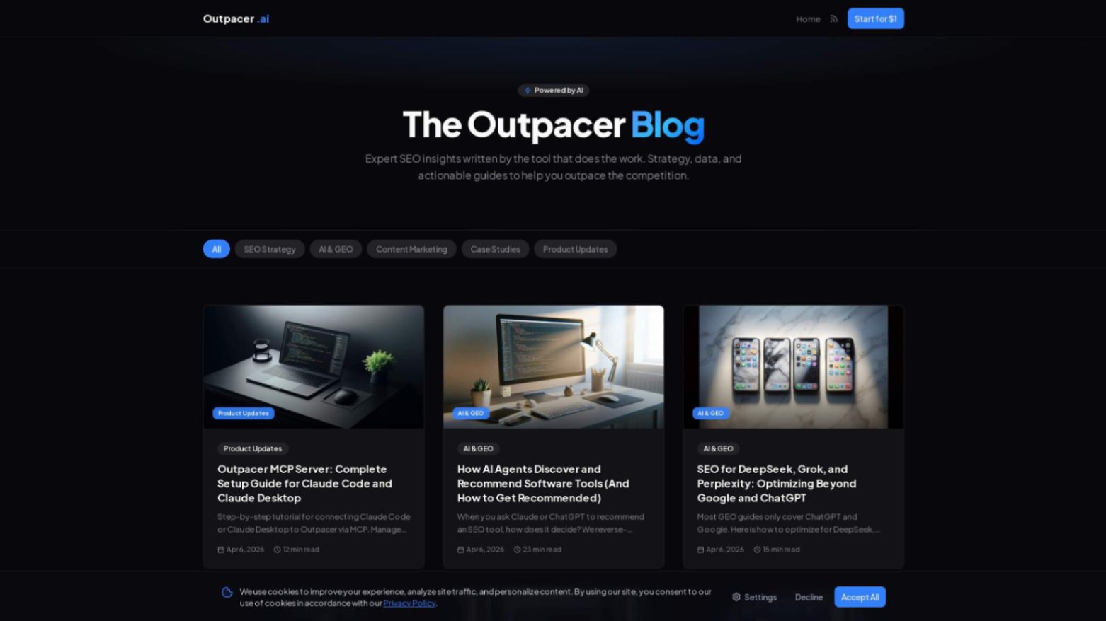 Outpacer.ai screenshot and logo