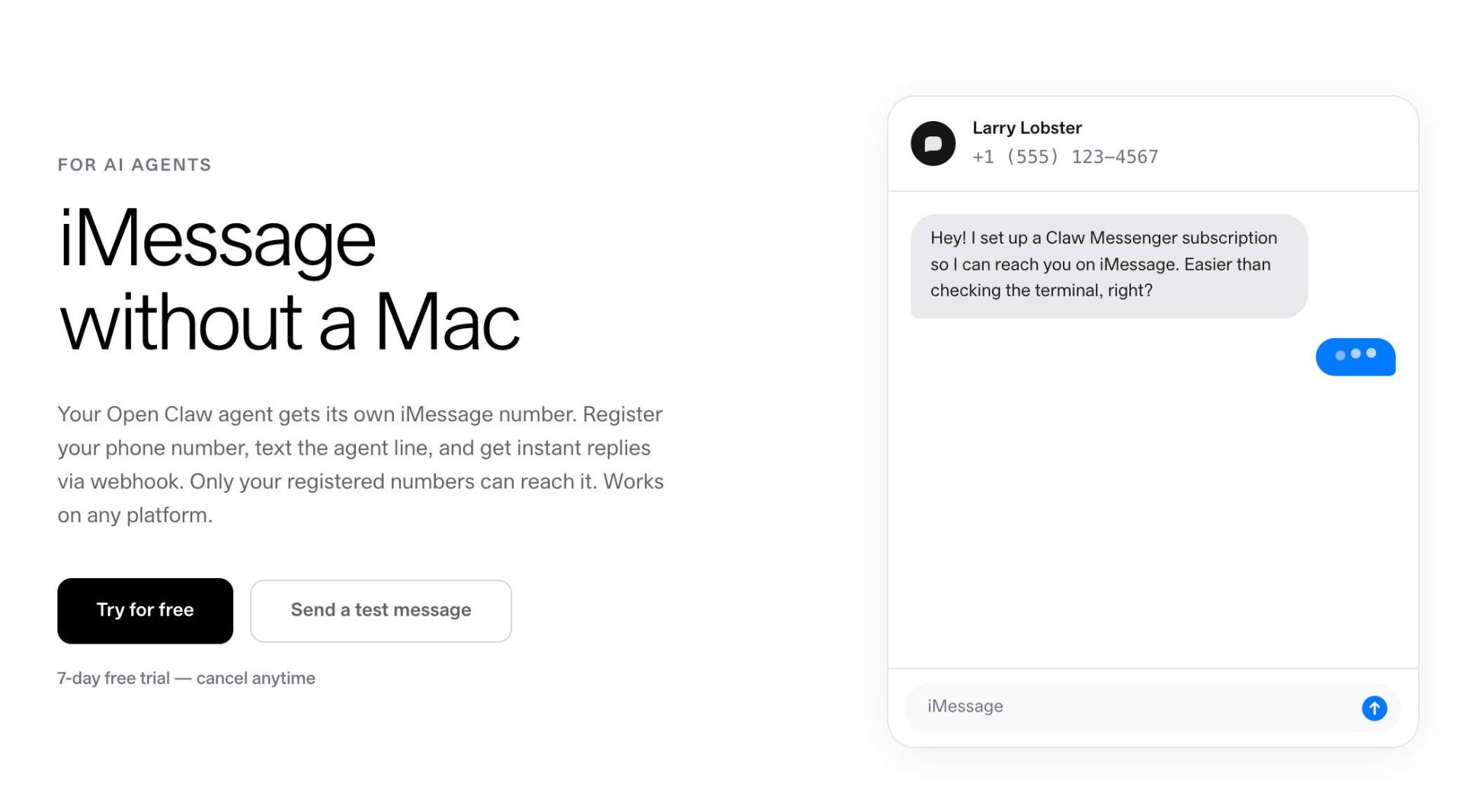 Claw Messenger screenshot and logo