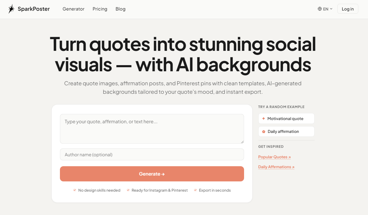 sparkposter screenshot and logo