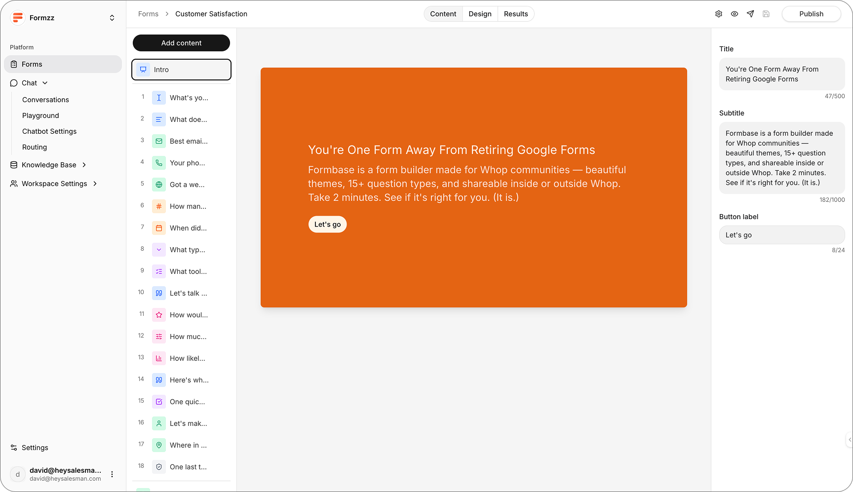 Formzz screenshot and logo