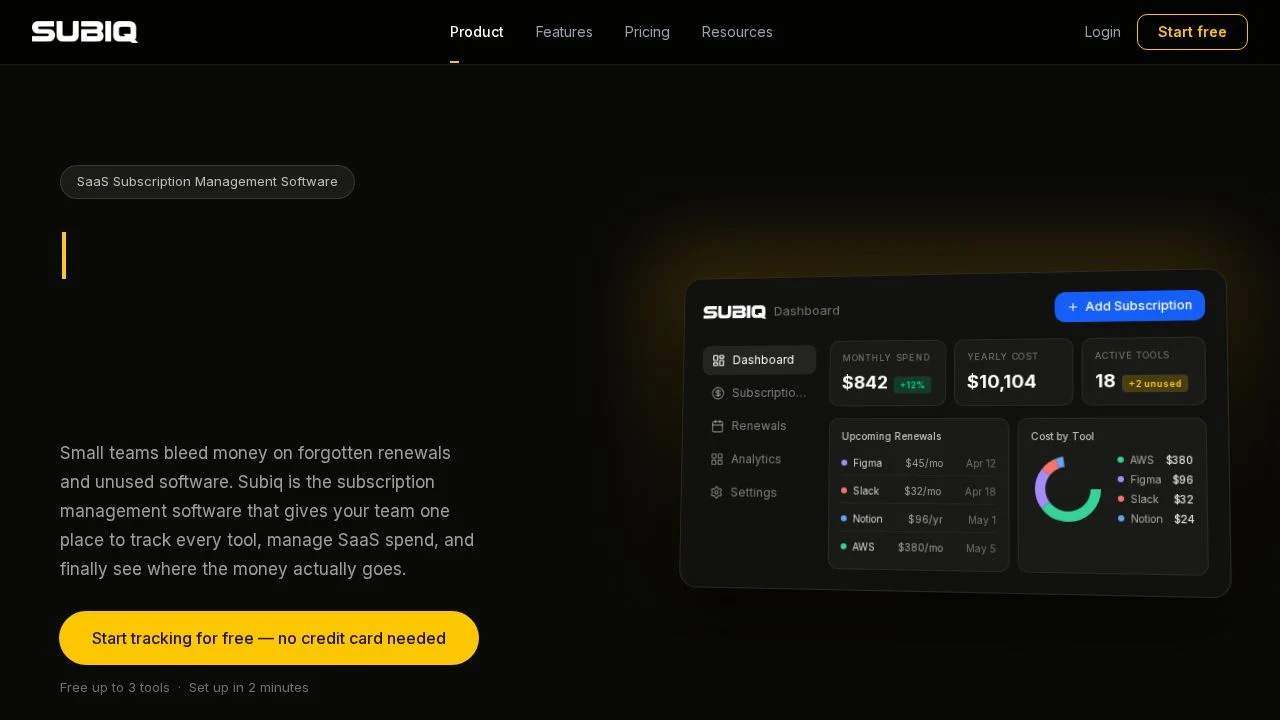 Subiq screenshot and logo