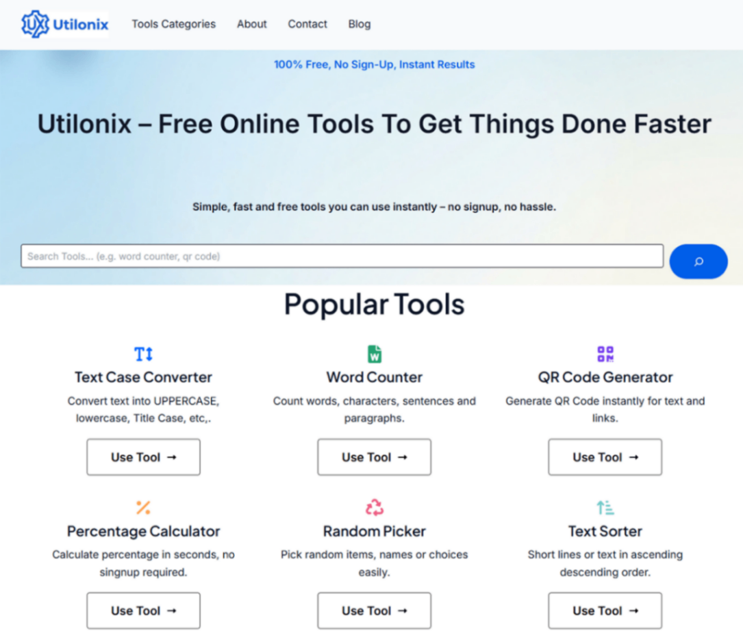 Utilonix screenshot and logo