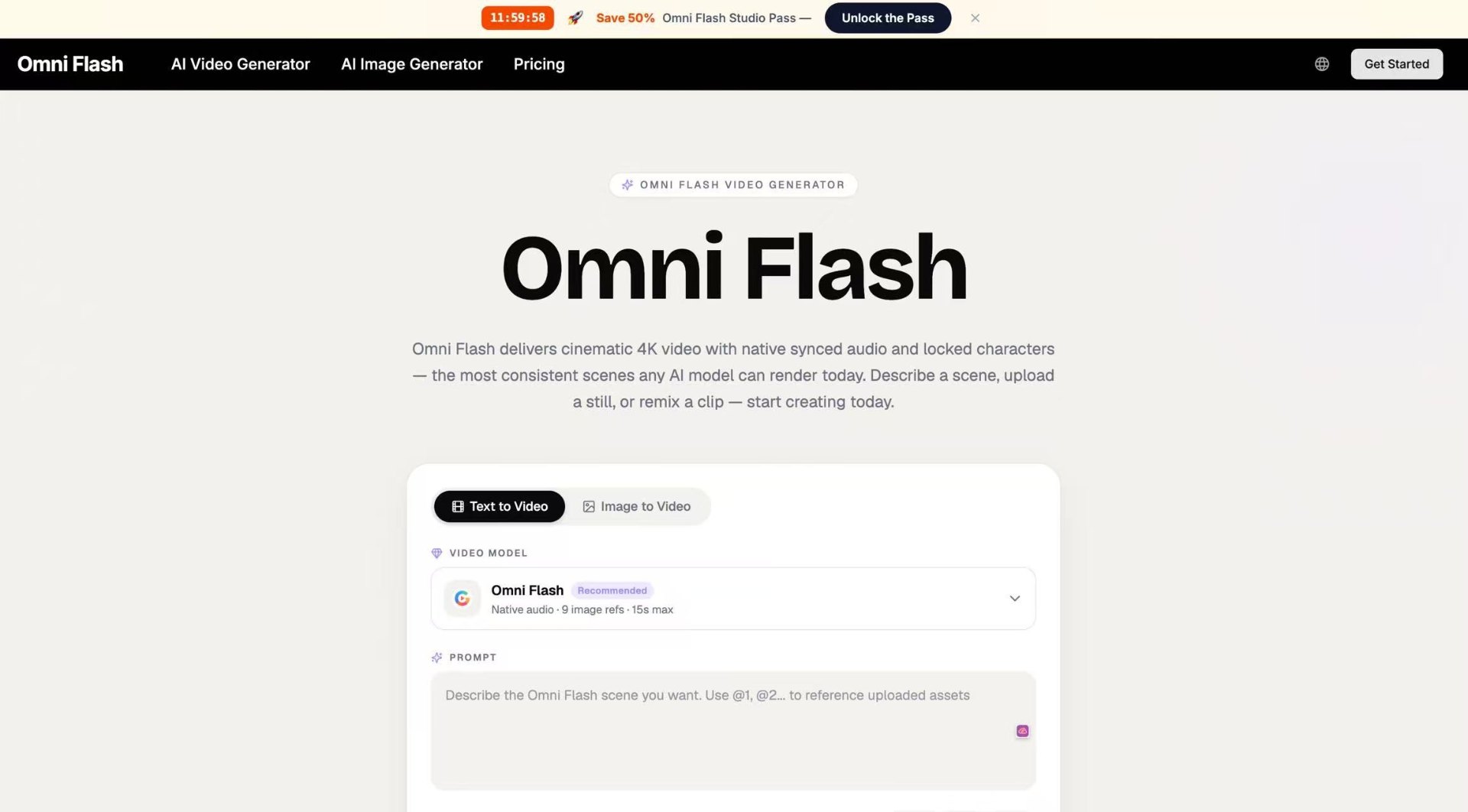 Omni Flash screenshot and logo