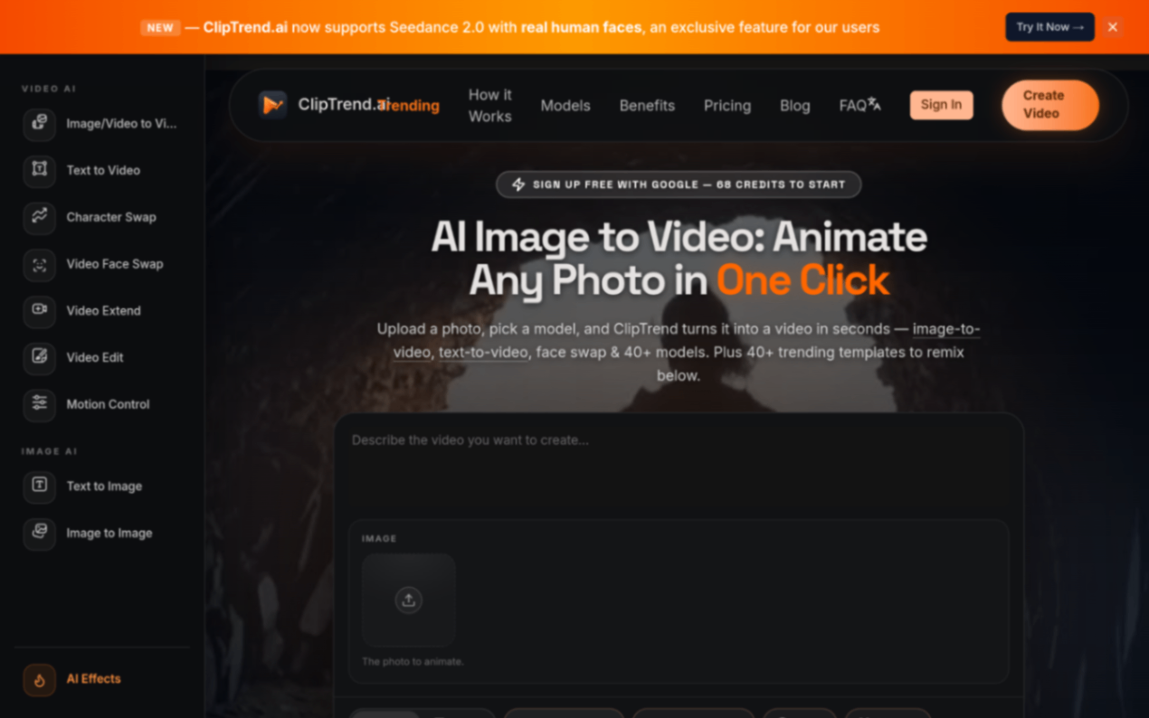 ClipTrend.ai screenshot and logo