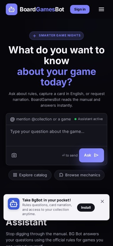 Board Games Bot screenshot and logo