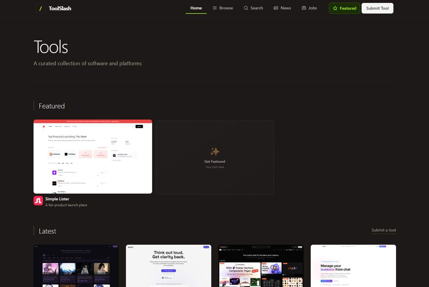 ToolSlash screenshot and logo