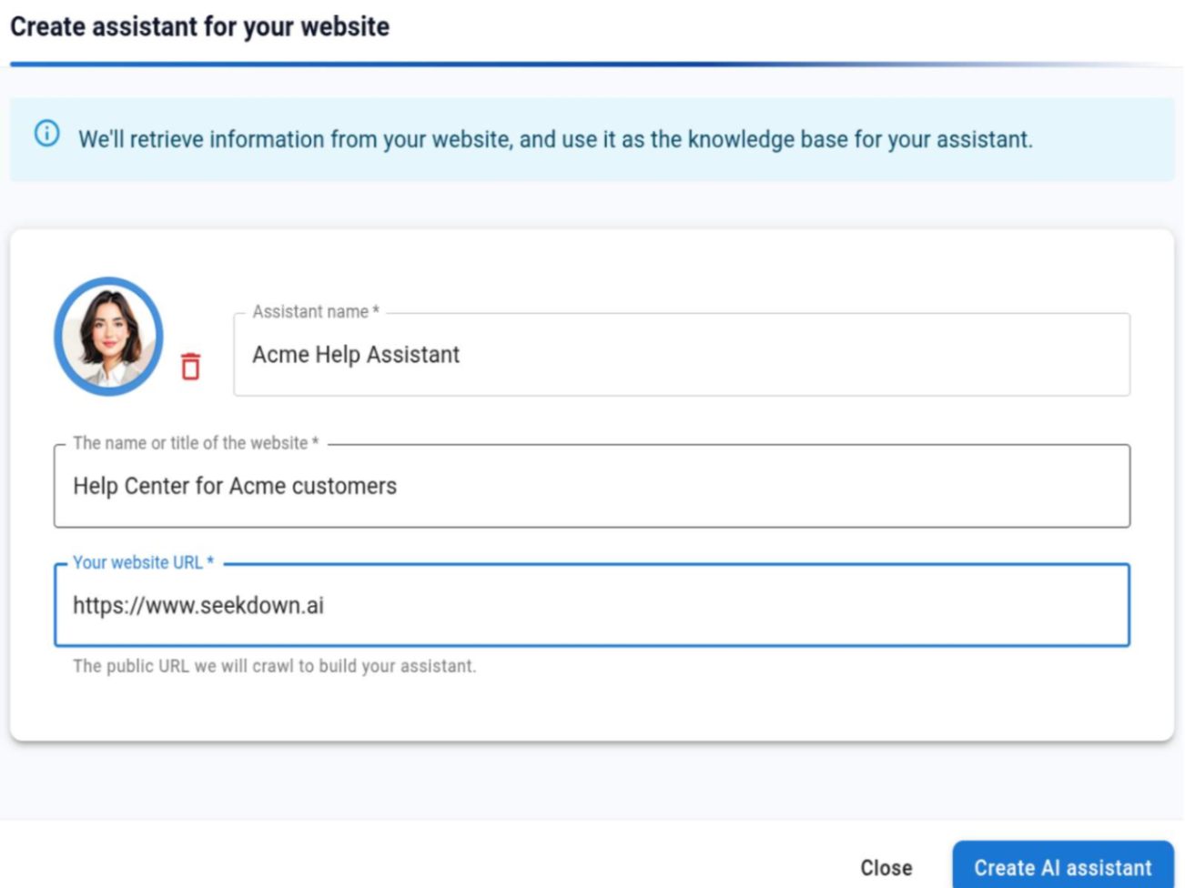 Seekdown AI screenshot and logo