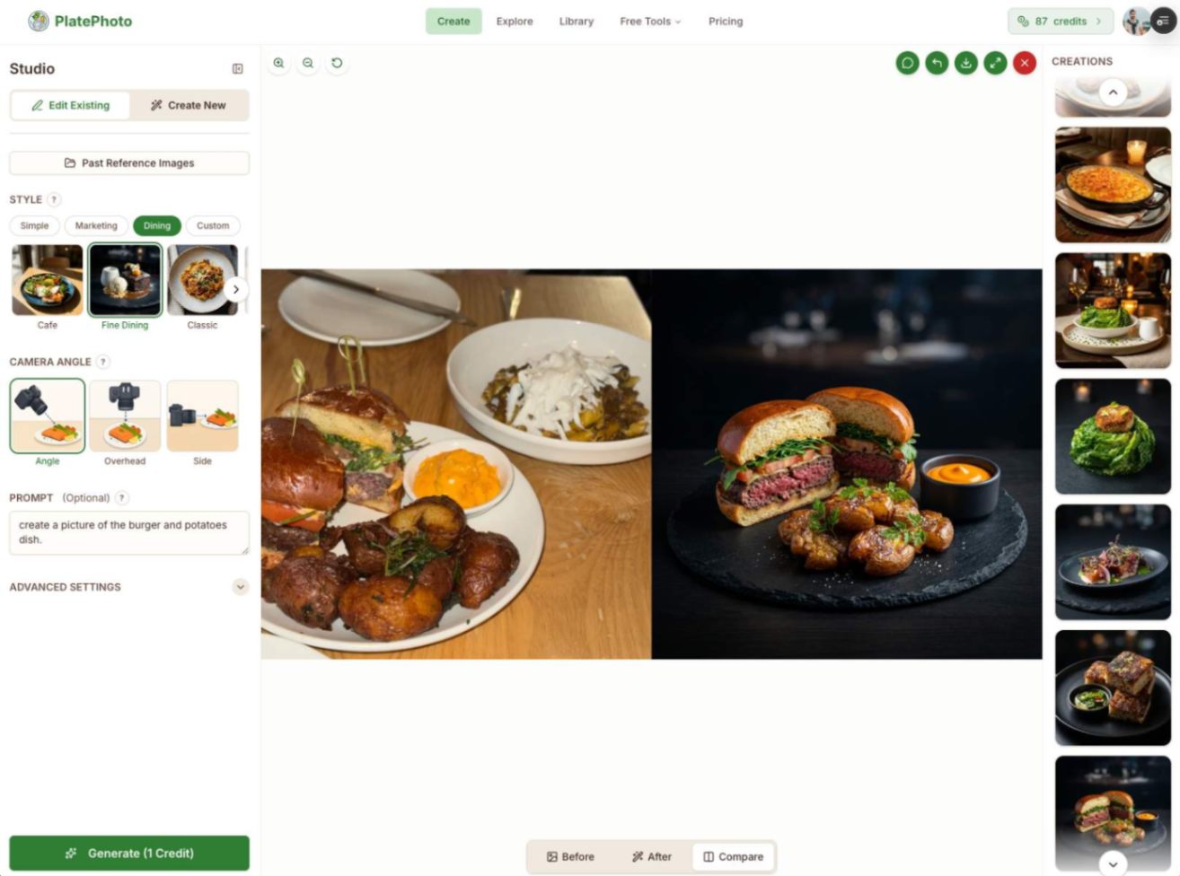 Plate Photo AI screenshot and logo