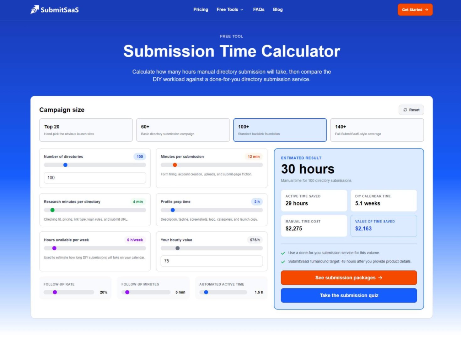 Submission Time Calculator screenshot and logo