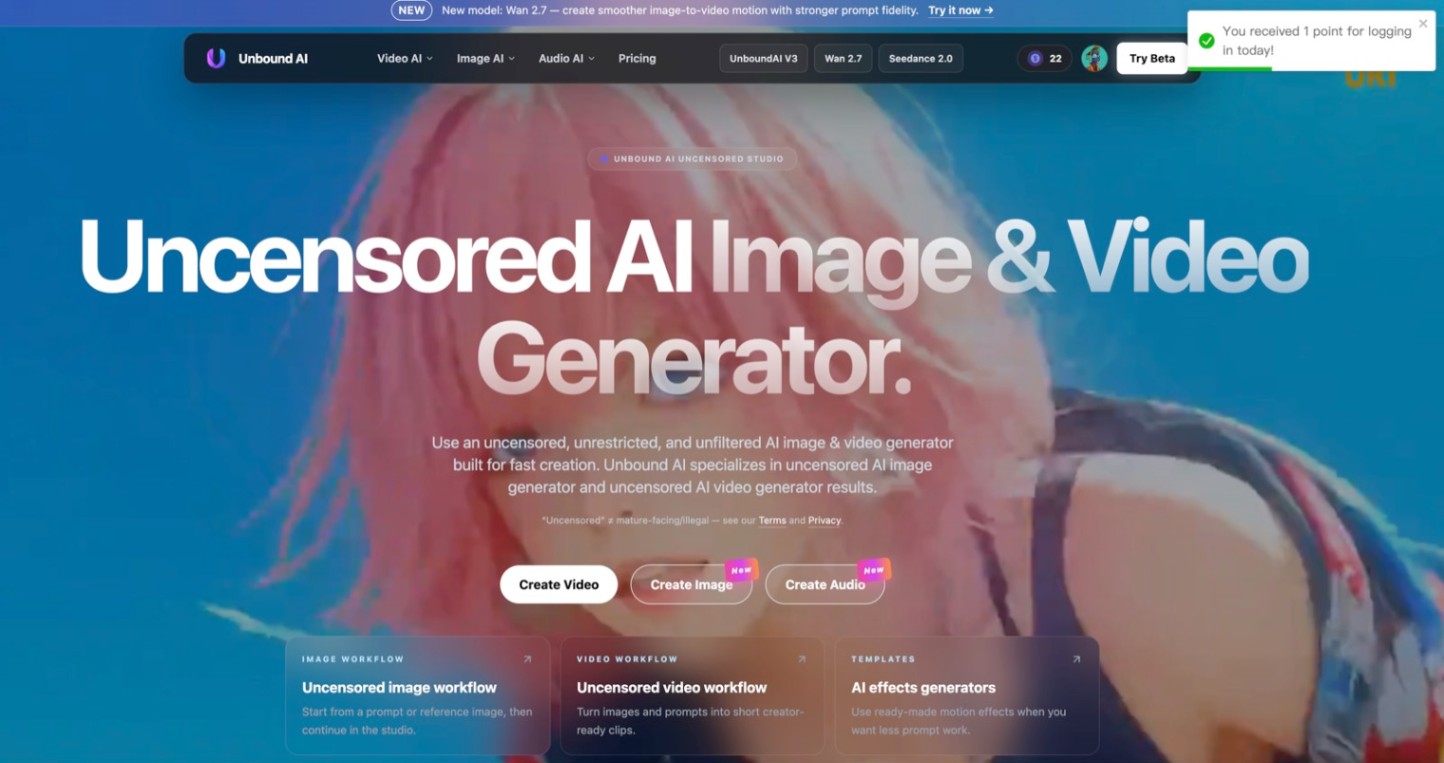 Unbound AI screenshot and logo