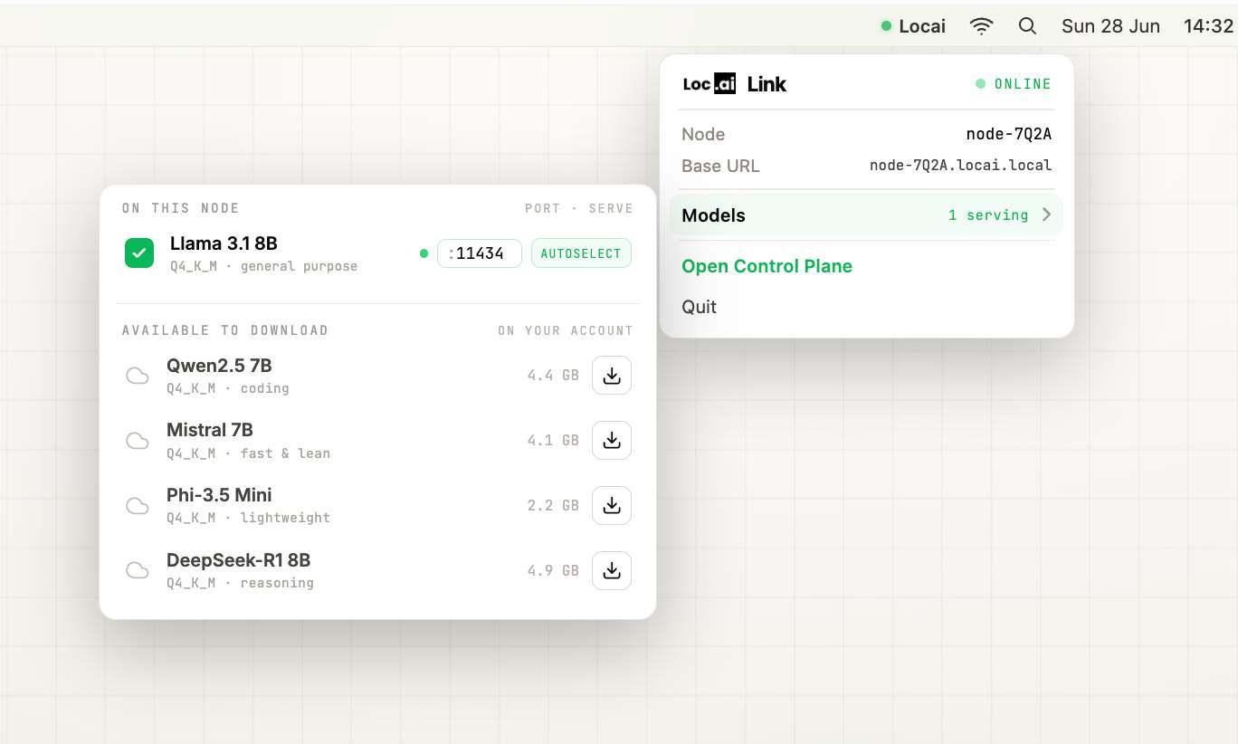 Locai screenshot and logo