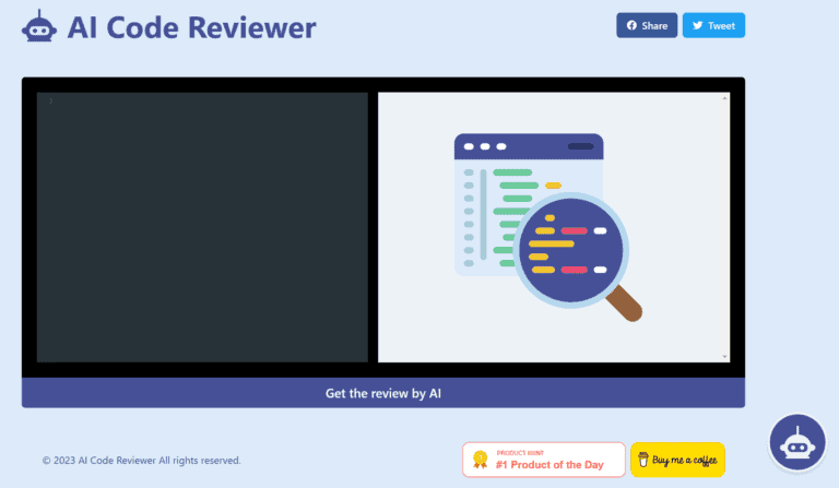 Ai Code Reviewer screenshot and logo