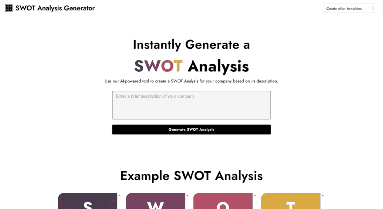 AI SWOT Analysis screenshot and logo