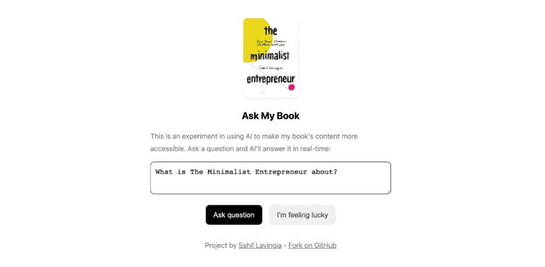 Ask My Book screenshot and logo