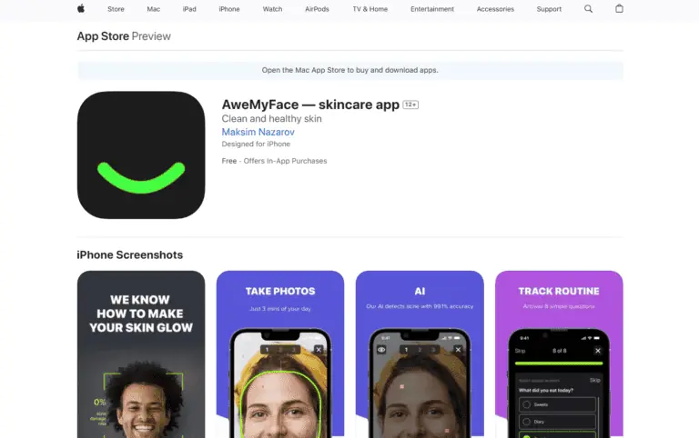 AweMyFace screenshot and logo