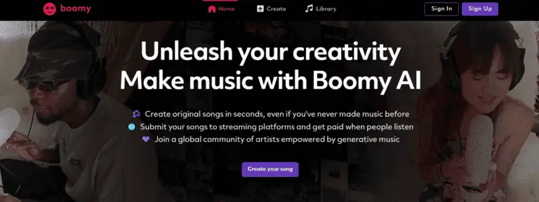 Boomy screenshot and logo