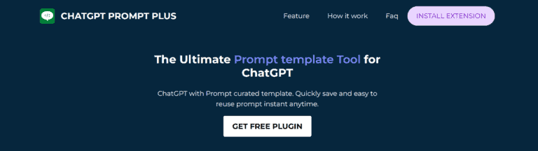 ChatGPT Prompt Plus screenshot and logo