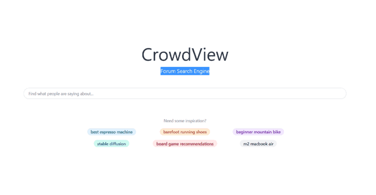 CrowdView screenshot and logo