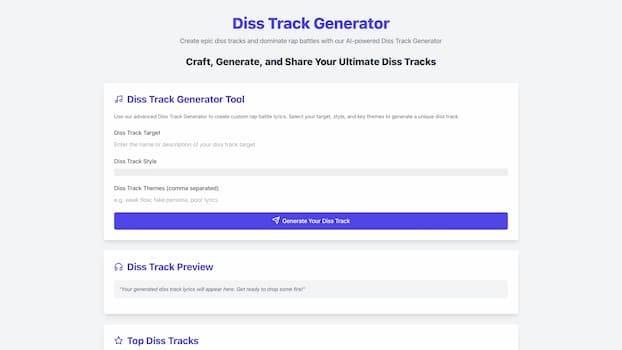 Diss Track Generator  screenshot and logo