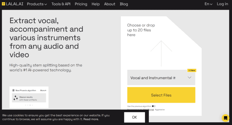 Lalal.ai screenshot and logo