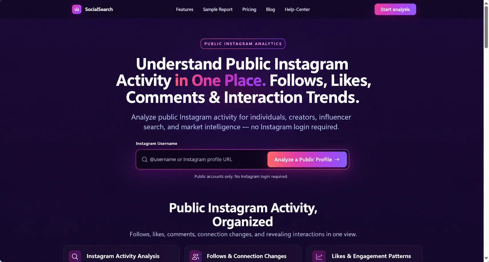 SocialSearch Public Instagram Analytics Landing Page.png