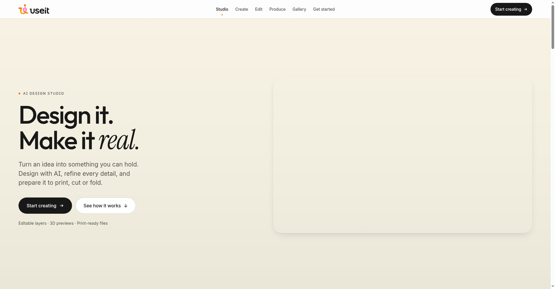 UseIt Studio homepage