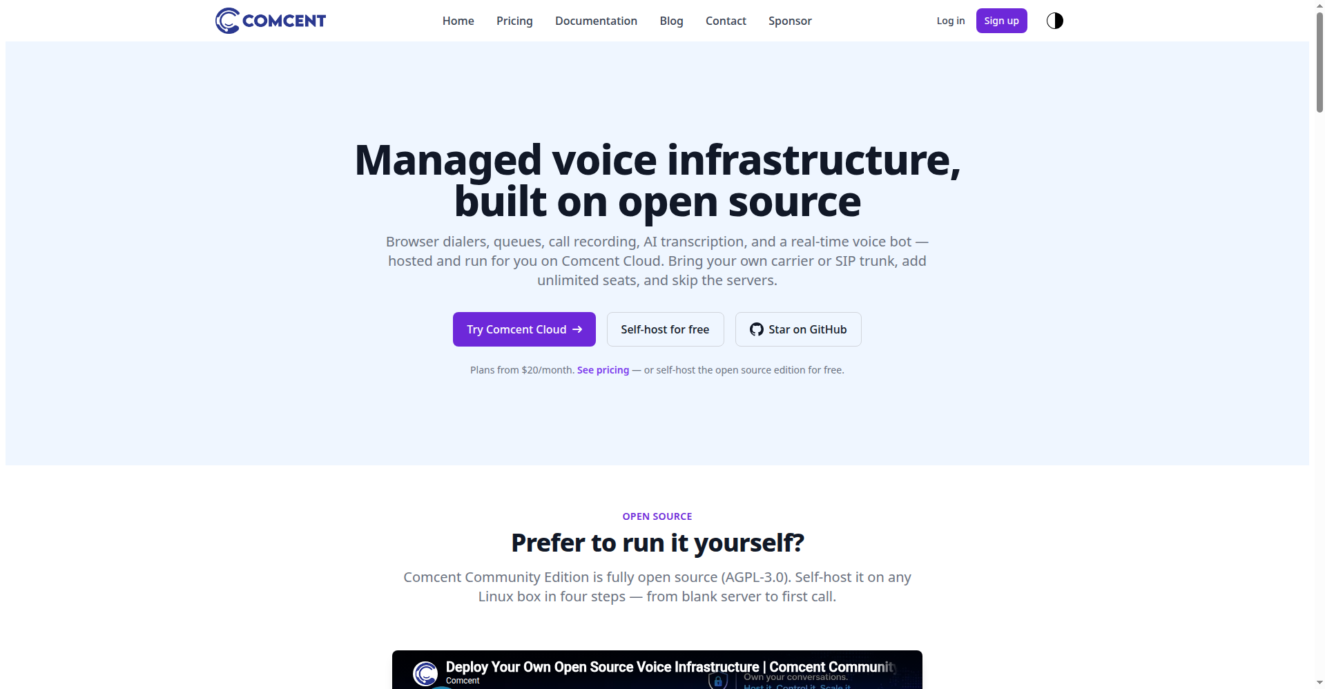 Managed voice infrastructure, built on open source