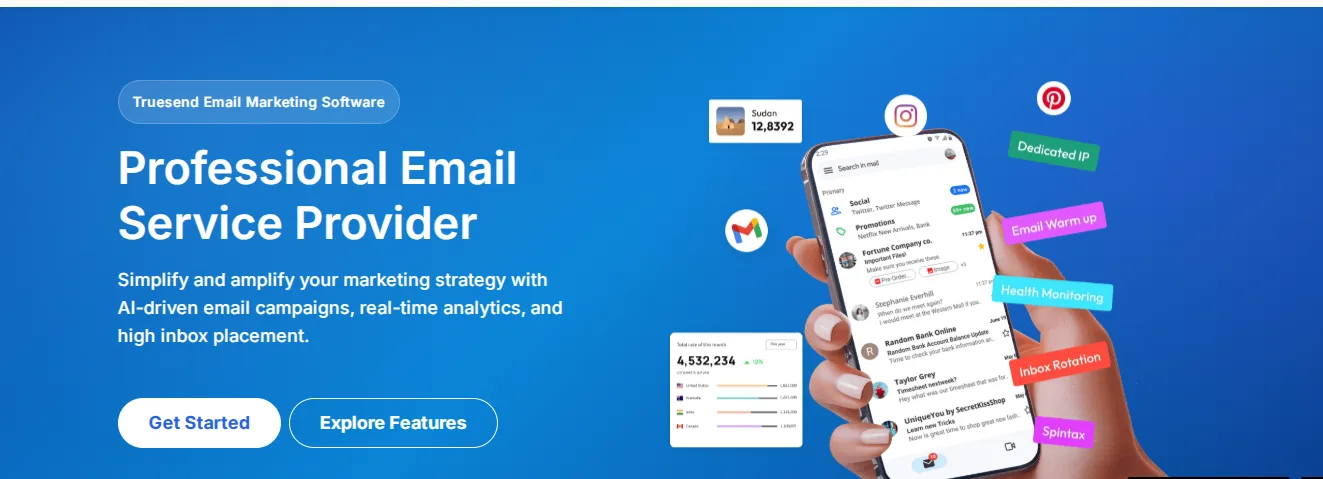 TrueSend : Email Marketing Platform preview