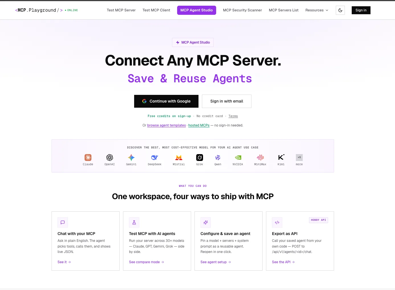 MCP Playground Online preview