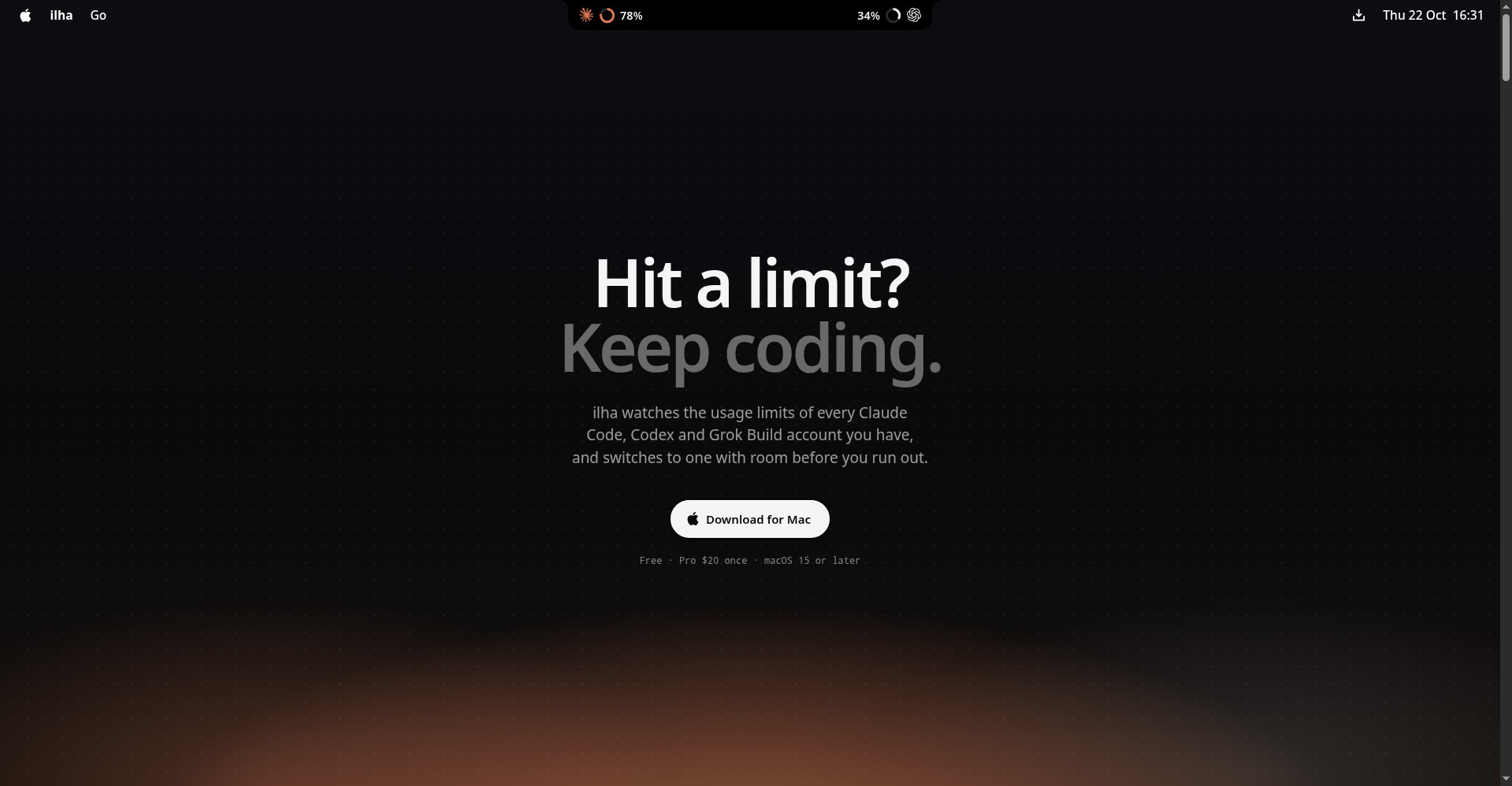 ilha homepage hero
