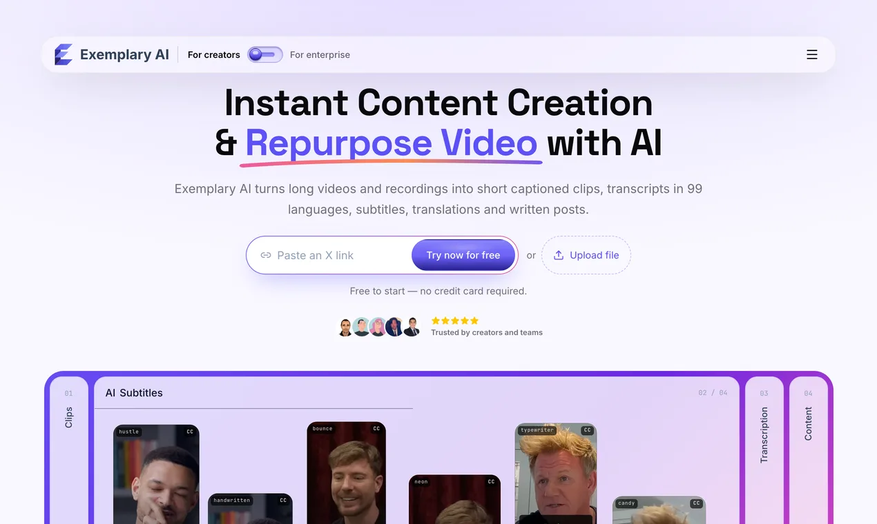 Exemplary AI home: turn long videos into clips