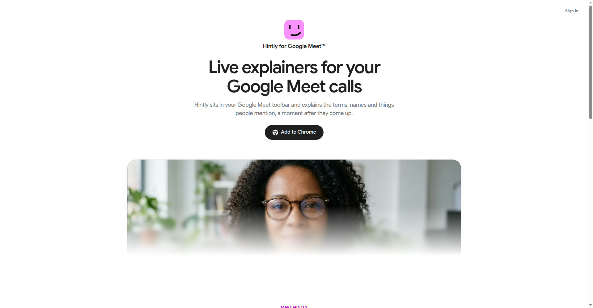 Hintly homepage