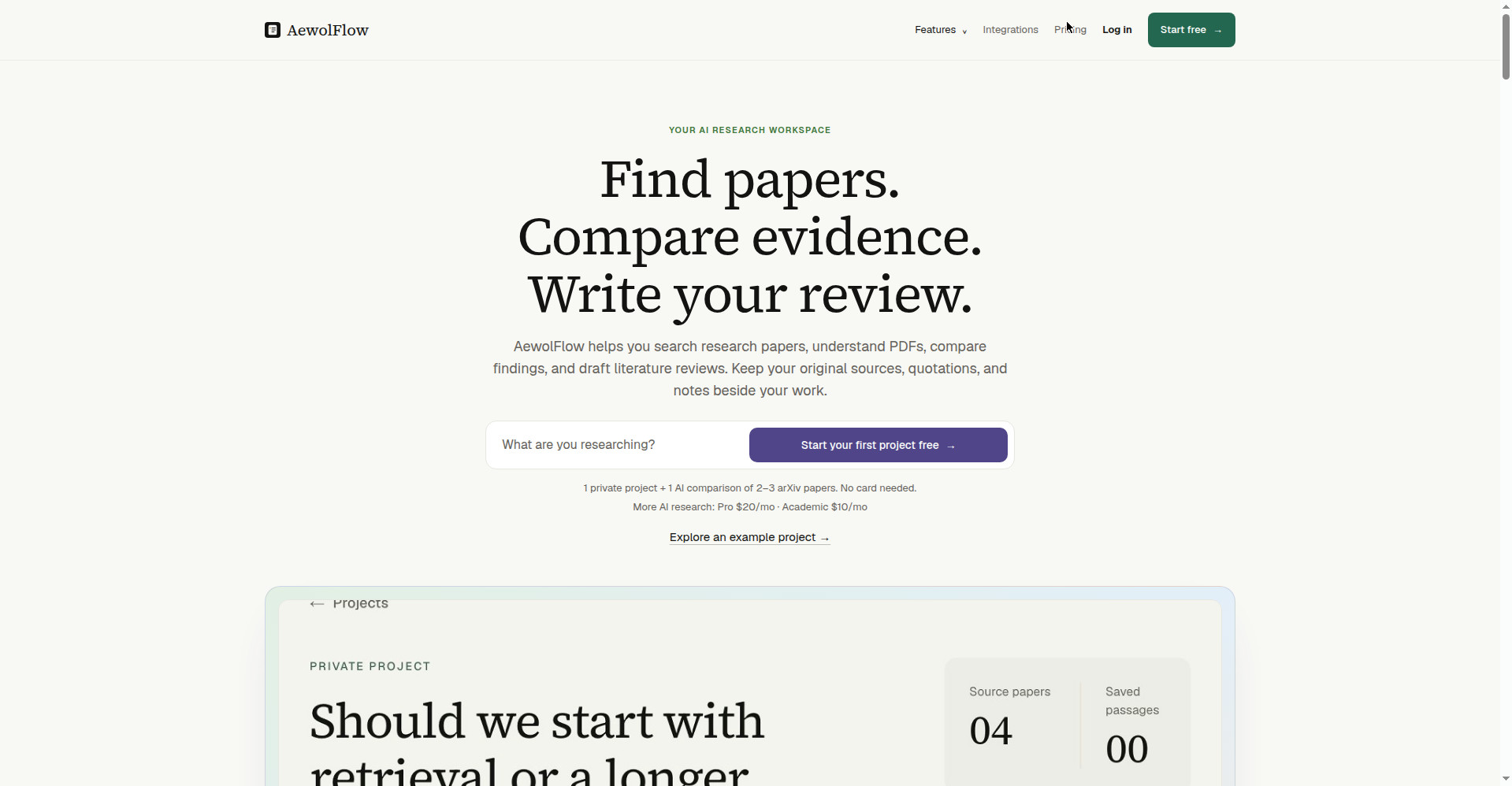 Homepage — Find papers. Compare evidence. Write your review.