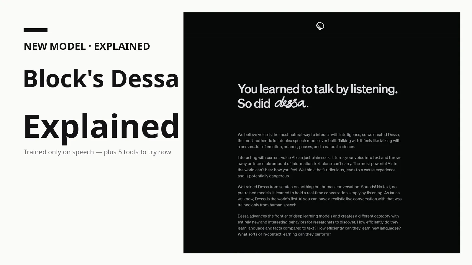 Block's Dessa Explained: A Voice Model Trained Only on Speech, Plus 5 Tools to Try While You Wait