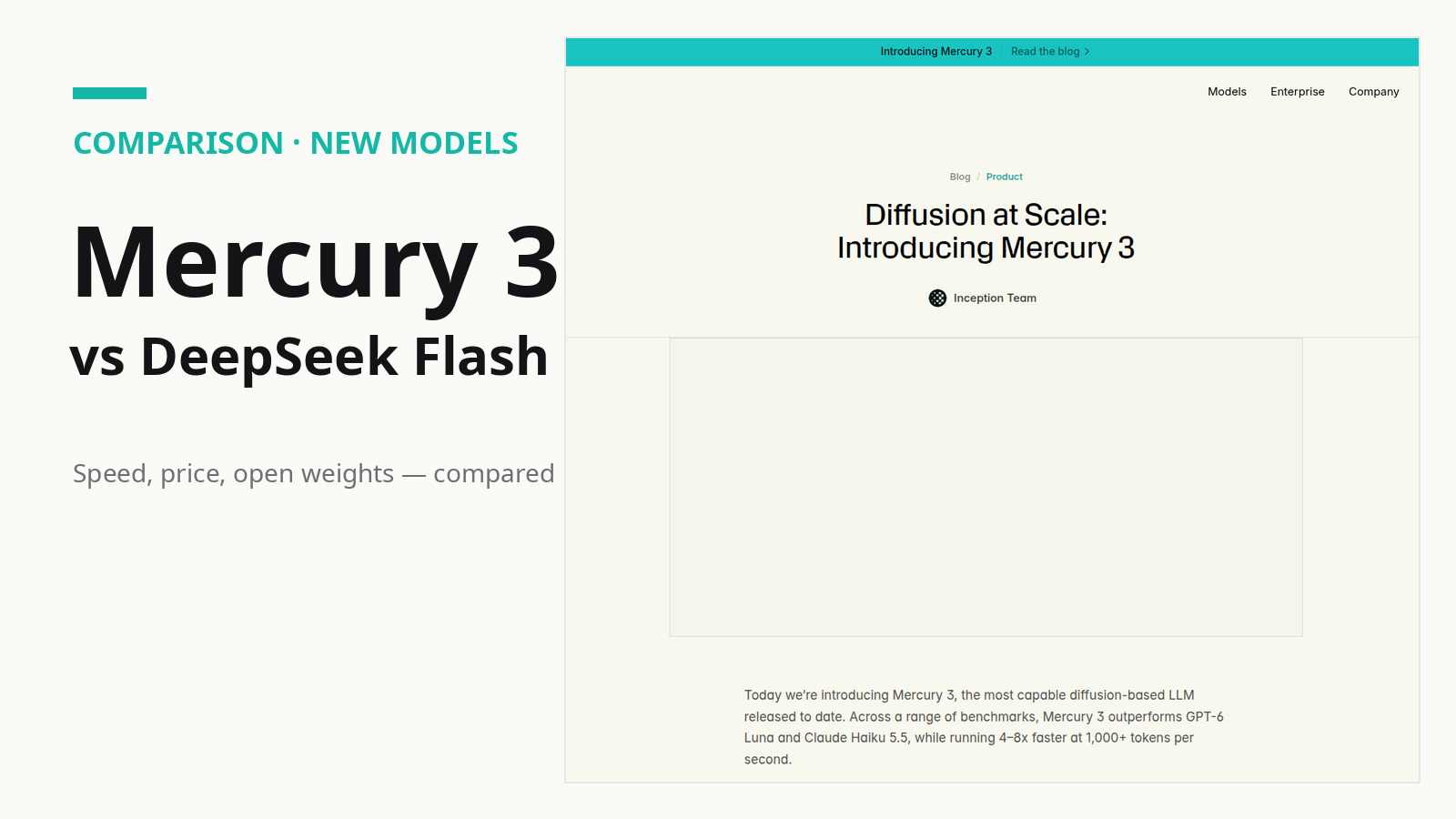 Mercury 3 vs DeepSeek V4.1-Flash-1017: Which Budget Agent Model Should You Pick?