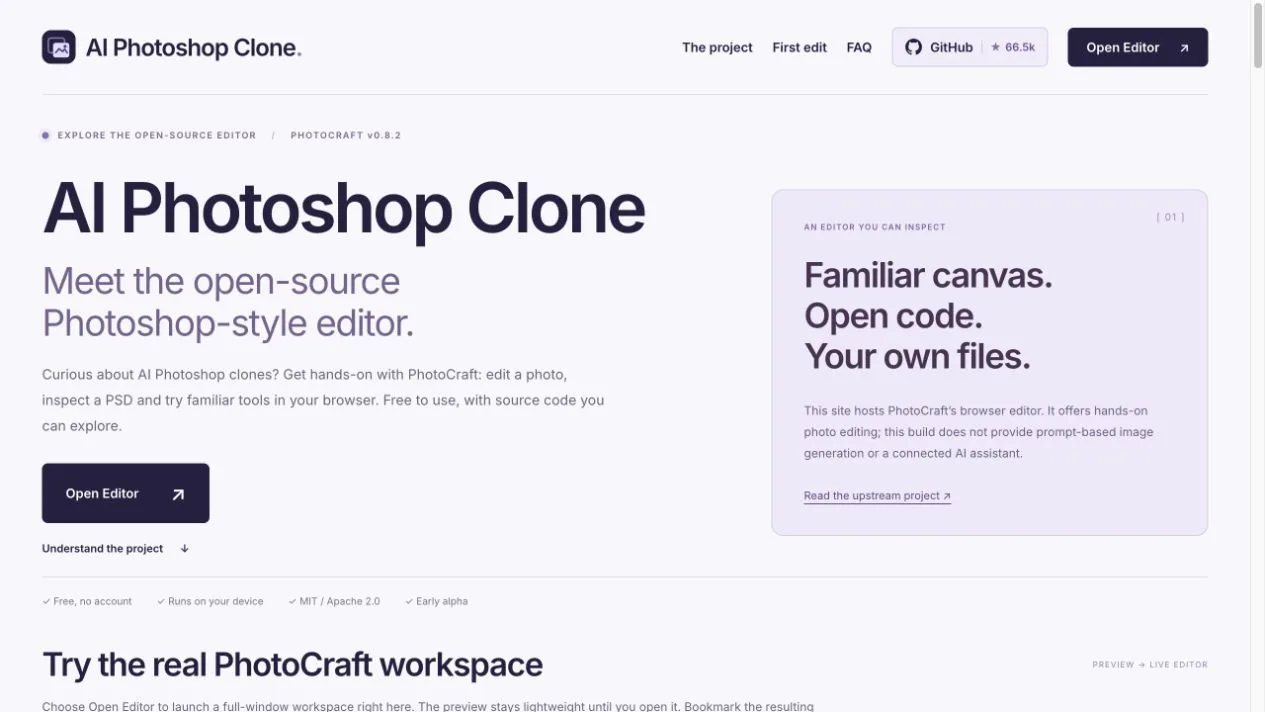 AIPhotoshopClone.com independent PhotoCraft host and guide homepage