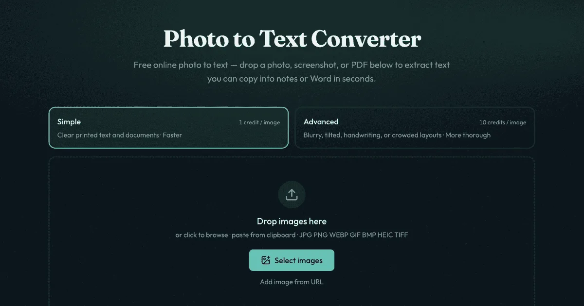 Photo to Text preview