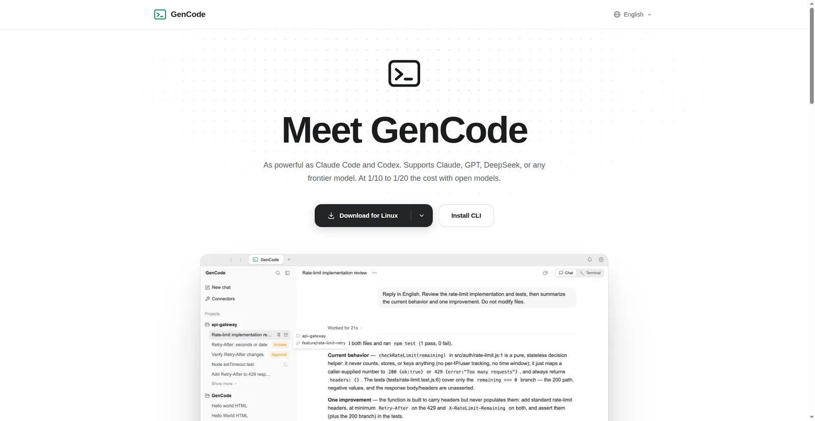 GenCode product page hero
